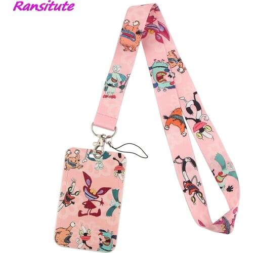 Ransitute R1777 Cartoon Monster Collection Cartoon Card Holder ID Holder Bus Card Holder Staff Card Personality Lariat Lanyard