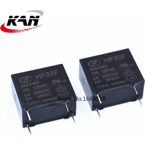 50PCS/lot Power relays HF32F JZC-32F-005-HS3 JZC-32F-009-HS3 JZC-32F-012-HS3 JZC-32F-024-HS3 5A 250VAC 4PIN