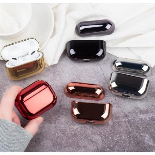 Luxury Earphone Cover For Apple AirPods Pro 2 1 Case AirPods Protection AirPods 3 Black Gold Glossy Plating Hard PC Accessories