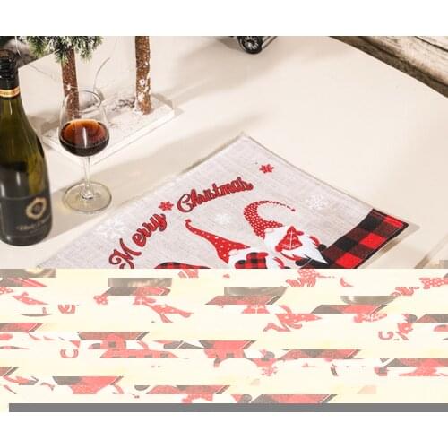 Christmas Placemats Non Slip Heat-Resistant Table Mats Forest Man Xmas Dining Home Decoration Christmas Ornaments