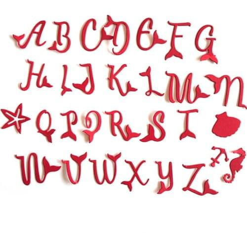 Miss Vintage Uppercase Letter Metal Cutting Dies Mermaid of the Ocean Scrapbooking DIY Album Paper Cards Embossing Dies Cut