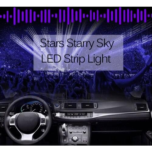 Starry Sky LED Light Strip Sound Control Car Starry Light Strip Multi-Color Car Interior Under Dash Lighting Waterproof Kit Ligh