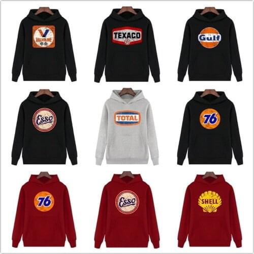Vintage Oil Retro Gas Petrol brand Logo Car Motorsport Hoodie Fleece Jacket Winter Coat Sweatshirt Funny Hoodies USA size S-3XL