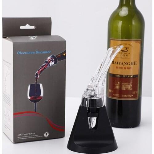 1 Set Olecranon Wine Decanter Set Wine Accessories Whiskey Bottle Pourer Spout with Box Wedding Magic Aerator Wine Glasses