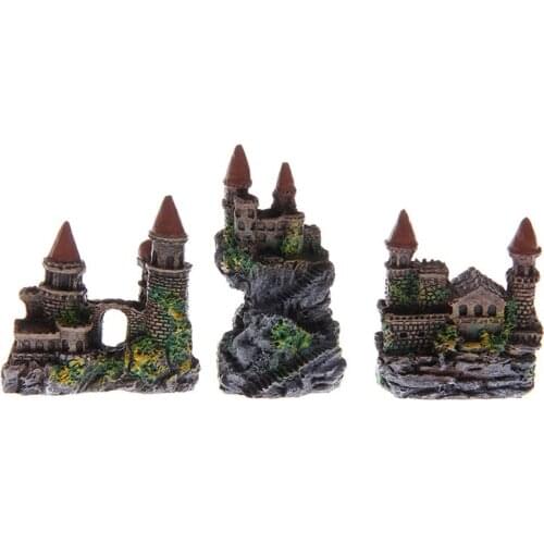 1Pc Aquarium Polyresin Tower Castle Ornament Fish Tank Decoration Accessories for aquarium