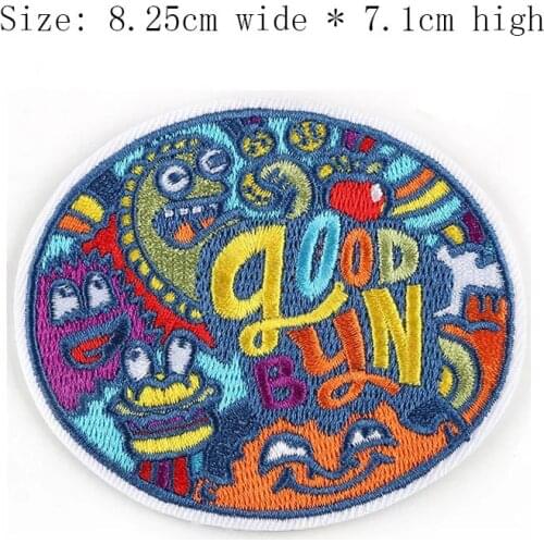 1pc colorful Good embroidery patch Free shipping for left chest 8.25cm wide iron on sew on for DIY clothing/various animals/blue