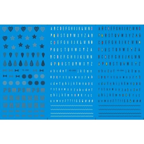 3 PACK/ LOT WATER TRANSFER DECAL NAIL ART NAIL STICKER ALPHABET LETTER LOVE HEART VALENTINE YE282-284