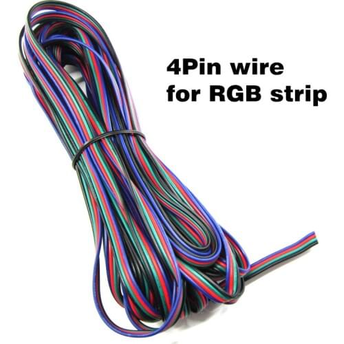 30meter 4 Pin 22awg RGB Cable, 4pin PVC Tinned copper insulated extension wire For 5050 RGB LED Strip