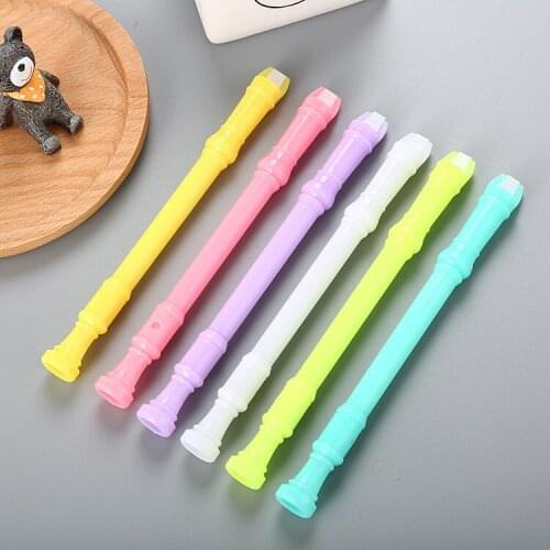 40 Pcs Cute Cartoon Candy Color Can Play Flute Neutral Pen Creative Learning Stationery Office Water Signature Pen Stationery