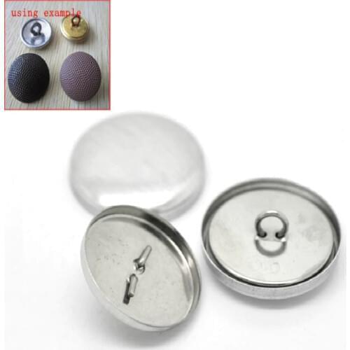 50 Sets Aluminum Tone Shank Wire Back Cover Metal Buttons 24mmx24mm(1"x1") 22mmx22mm(7/8"x7/8") (B21008)