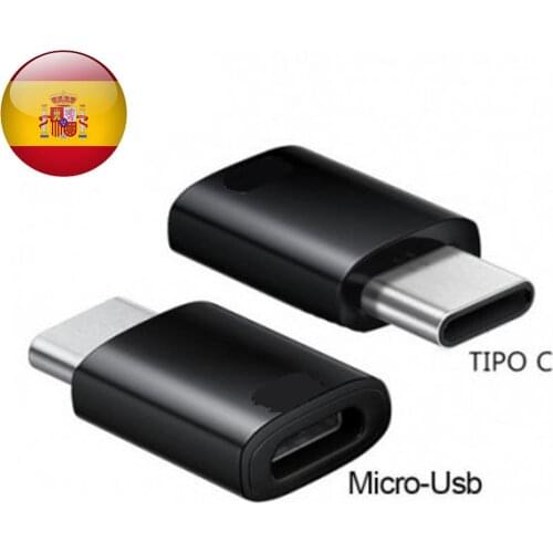 Adaptador Micro USB 5 Pines Hembra a USB C Macho Carga y Datos para Samsung Galaxy Xiaomi Redmi Huawei P Negro