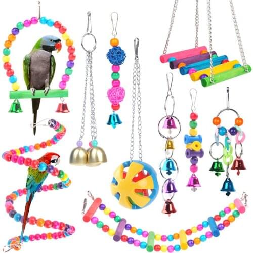 Bird Accessories Parrot Stand Bird Supplies Hanging Cage Swing Suspension Bridge Parrot Bird Toy Set