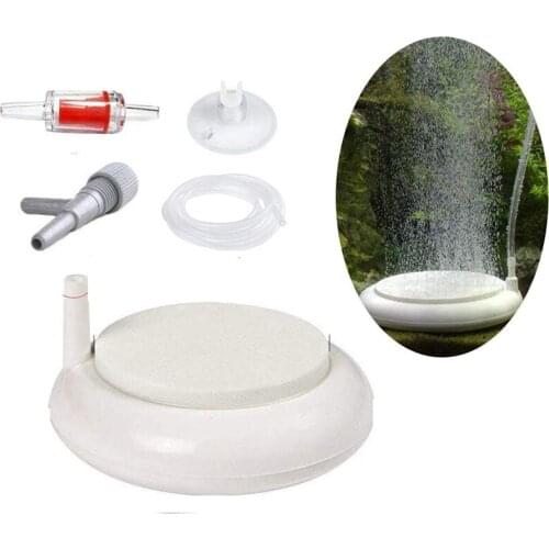Aquarium Nano Air Stone Disk Set Fish Tank Air Stone Kit Bubbler for Hydroponics Oxygen Diffuser for Freshwater Saltwater Tank