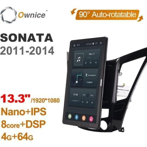 Tesla style PX6 13.3" Android 10.0 Car DVD Player Auto Rotatable Navigation GPS Stereo Audio For Hyundai Sonata 2011-2014 Radio