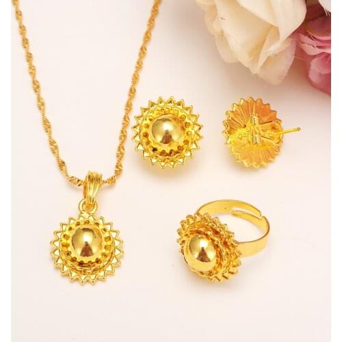 Bangrui New Pendant Necklace/Earrings set Jewelry Cute Gold Color Items Women Girl Gi