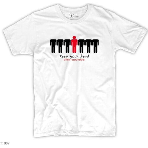 Keep Your Head Printed White Men Women Unisex Tshirt High Quality Famous Turkish Fabric Textile Production
