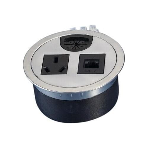 Free shipping copper wire grounding silver color two pin/AU power with TEL/DATA connector