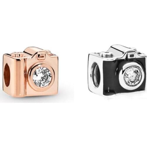 Free Shipping Authentic 925 Sterling Silver Vintage Rose Camera Charms Fit Original Bracelet For Women DIY Jewelry S925 Beads