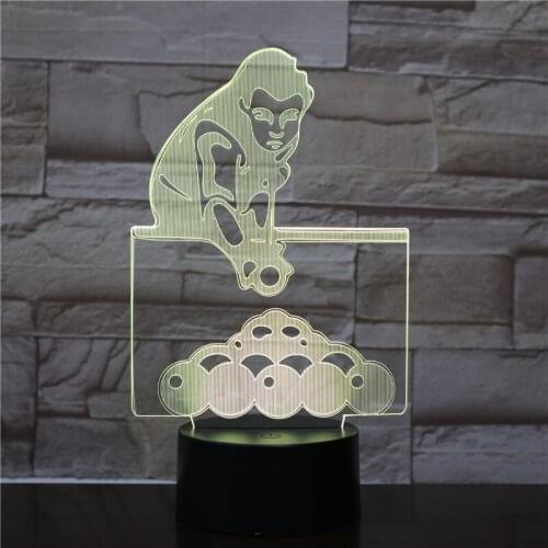 Fast Delivery 3D Lamp The Sport Billiards Battery Powered Personalized Gift for Children Led Night Light Lamp for Holiday Decor