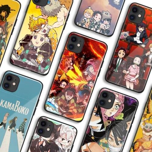 Demon Slayer Kimetsu No Yaiba Anime Phone Cases For IPhone 11 12 Mini Pro XS Max 6s X XR 6 7 8 Plus SE Soft Shell Glass Cover
