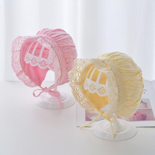 Baby Lace Newborn Hat Princess cap Infant Toddler Breathable Cotton Infant Bonnet Caps Girls Summer Travel Beach Sun Hat Gifts
