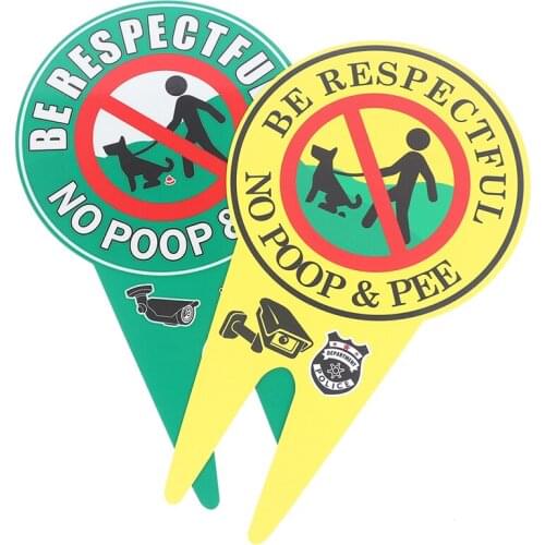 Double Sided No Pooping Dog Sign No Peeing Dog Sign With Stake Stop Dogs From Pooping or Peeing On Your Lawn Garden Signage