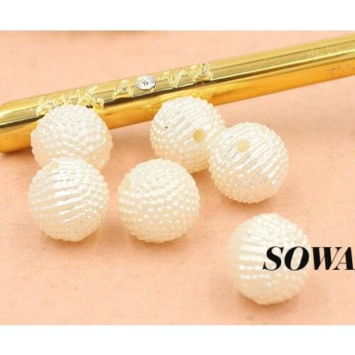 New Design Size 11mm 50pcs Ivory Color Resin ABS Imitation Pearls Double Holes Round Flower Designed For DIY Jewelry Making