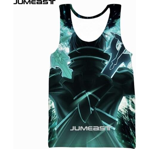 Jumeast Brand Men Women 3D Printed Vest Sword Art Online Short Sleeve New Fashion Sport Pullover Summer Tank Tops Tees