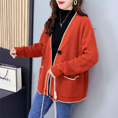 Cardigan Sweater Oversized Womens Coat Knitted Women Sweaters Loose V-neck Sweater Autumn Winter