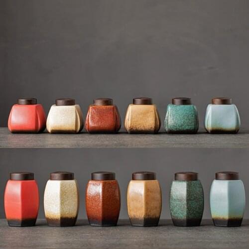 Ceramic Tea Pot Large Sealed Pot White Red Green Tea Creative Storage Porcelain Retro Kitchen Tea Containers Tea Packaging T5P