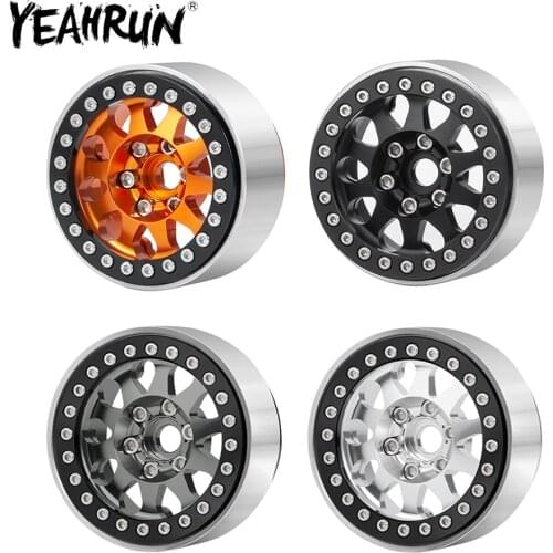 YEAHRUN 4Pcs/lot 1.9 inch Alloy Metal Beadlock Wheel Rim for Axial SCX10 D90 1/10 Scale RC Rock Crawler Truck Car Parts 4 Colors