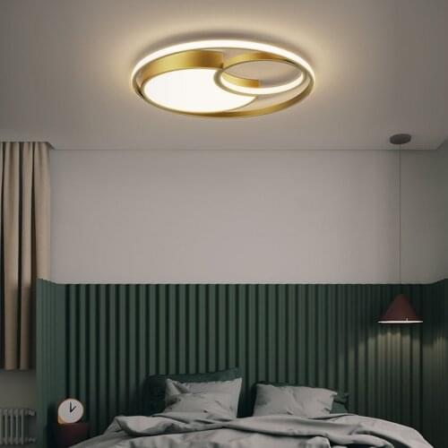 Post-modern copper ceiling lamp Nordic creative minimalist bedroom room children’s room lamp