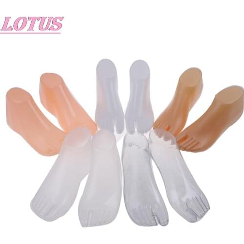 Female foot model foot model thong sandals shoes socks display nude/transparent/white one pairWhite