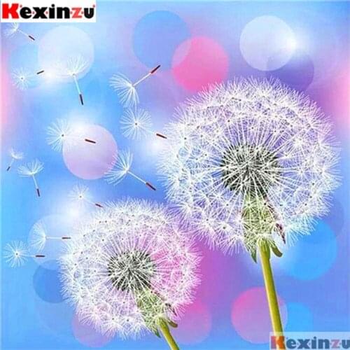 Kexinzu Full 5D DIY Square Diamond Painting"Dandelion"3D Embroidery Kit Cross Stitch Rhinestone Mosaic Home Decor Gift Xy64564