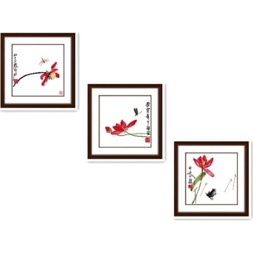 The Lotus Of Bai Shi Chinese Cross Stitch Kits Ecological Cotton Stamped Printed 14CT 11CT DIY Gift Wedding Decoration For Home