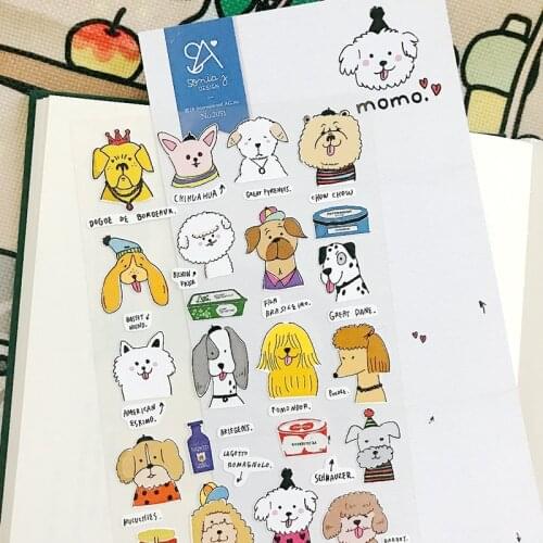 Sonia Momo Dog Stickers Interesting Cartoon Animal Cutting Dies DIY Hobby Craft Adhesive Paper Material Scrapbooking Stationery