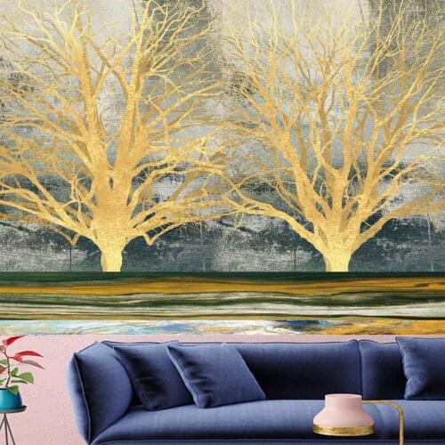 Abstract style wall hanging Tapestries Oil painting mechanism Birch forest wall hanging personality wall Hanging Home Decor