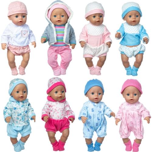 Baby Doll Clothes Pants for 17 Inch Reborn Doll Clothes pajama set Jacket Toys Dolls Outfits