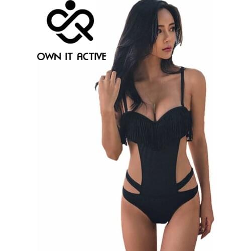 OWN IT ACTIVE Black One Piece Swimwear