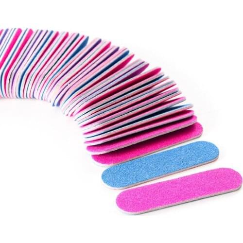 100pcs Mini Double Sided Nail File Wood Sanding Buffer Block Disposable Nail Salon Supplies