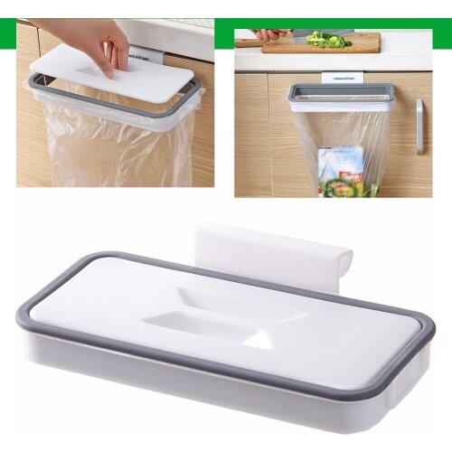 Plastic Door-back Garbage Trash Bag Bracket Rack Hanging Holder Kitchen Shelf Hanging Garbage Bag Holder Kitchen Cupboard Stand