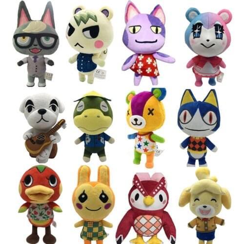 New Styles Animal Crossing Plush Toy Soft Cartoon NPC Raymond Blathers Doll Slider Isabelle Stuffed Doll for Kids Birthday Gifts