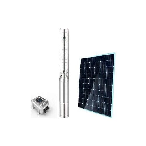 QQPUMP 3-inch 4-inch permanent magnet brushless dc solar pump 48V 72V 110V 750W 1100W submersible solar pump