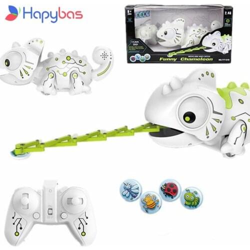 Remote Control Chameleon toy Robot Dinosaur Toys Changeable Light RC Electronic Model Intelligent Toys Kids Gift