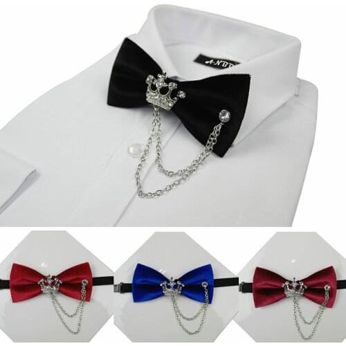Luxury Diamond Bow Tie Diamond Bow Brooch Flower Bowtie British Mens Wedding Suit Clothing & Accessories Formal Dress Bow Ties