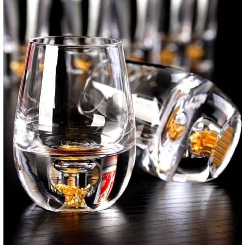 Christmas Domestic lead-free crystal glass wine glass gold foil KTV one liquor bullet Cup Club liquor cup