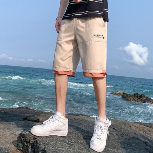 Shorts mens summer overalls wear trendy loose-fitting jodhpurs casual shorts bermuda masculina running Sweatpants bape cargo