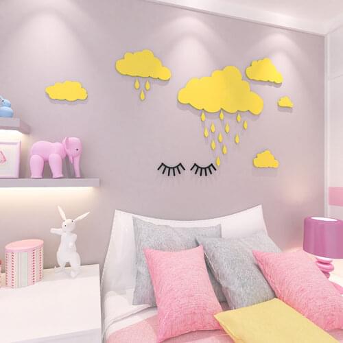 Nordic acrylic 3D stereo wall sticker home decoration INS cloud sofa TV Background wall living room Study room Creative sticker