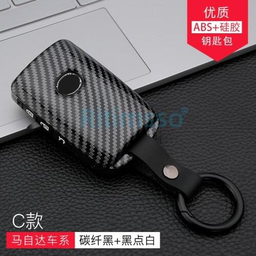 Carbon Fiber+Silicone Car Key Cover Case for Mazda 3 Alexa CX-30 CX30 CX5 CX 5 CX-5 CX8 CX9 CX4 2019 2020 Auto Accessories