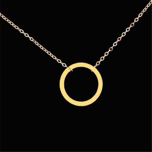 GORGEOUS TALE New N083 Fashion Steampunk Dainty Collier Jewelry Cheap Hollow Circle Round Minimalist Chain Pendant Necklace Hot